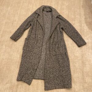Zara Knit Gray Longline Cardigan Coat - Size Small